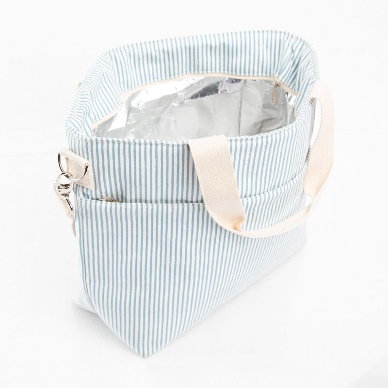 Stripes Cooler Tote - Sky