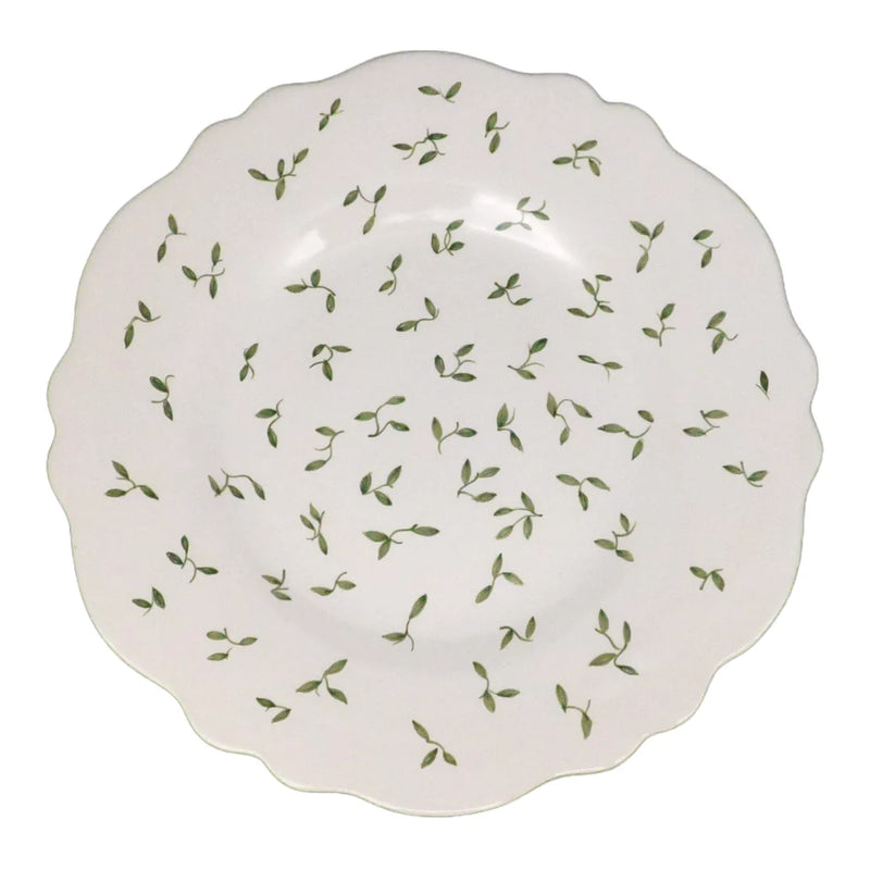 Handpainted Dessert Plate (Green Leaf)