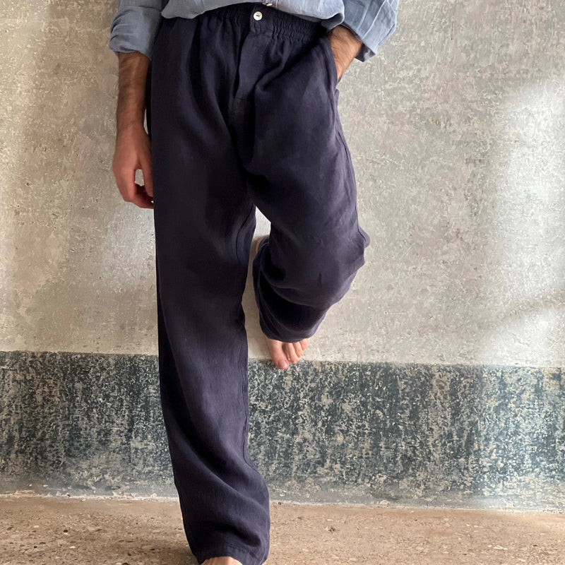 Ravello Pants - Linen Sky Blue (S/M)