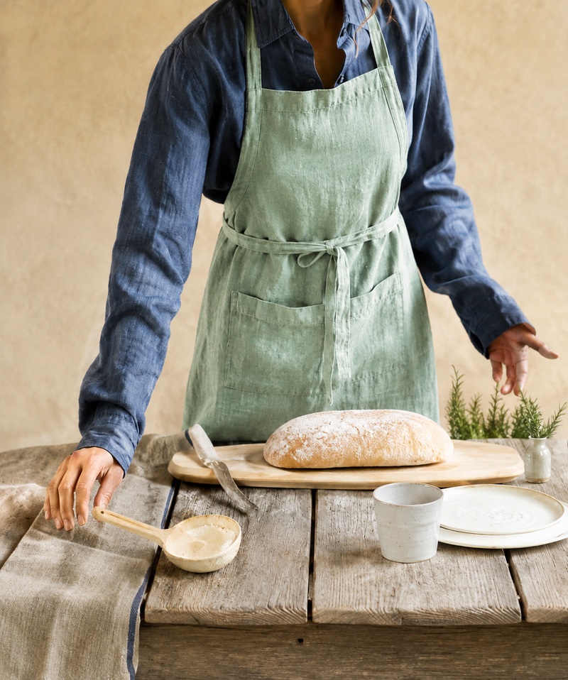 Apron Heavy Linen (Mint)