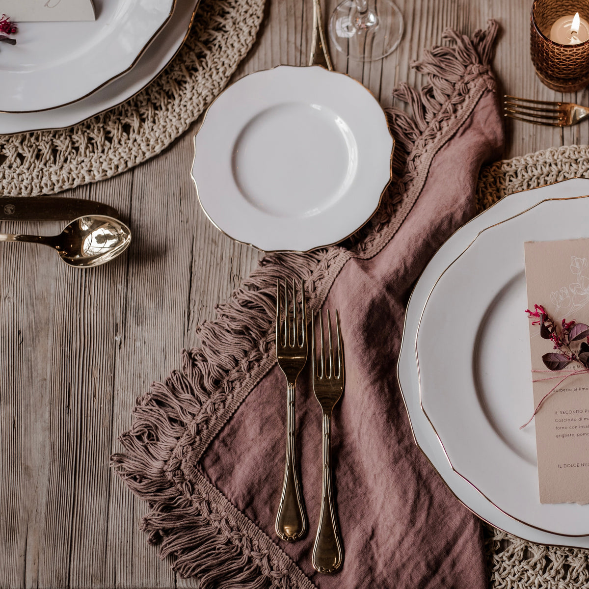 Napkin With King Fringe (Blue)