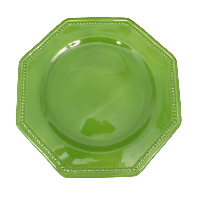 Green Octoganal Dinner Plate