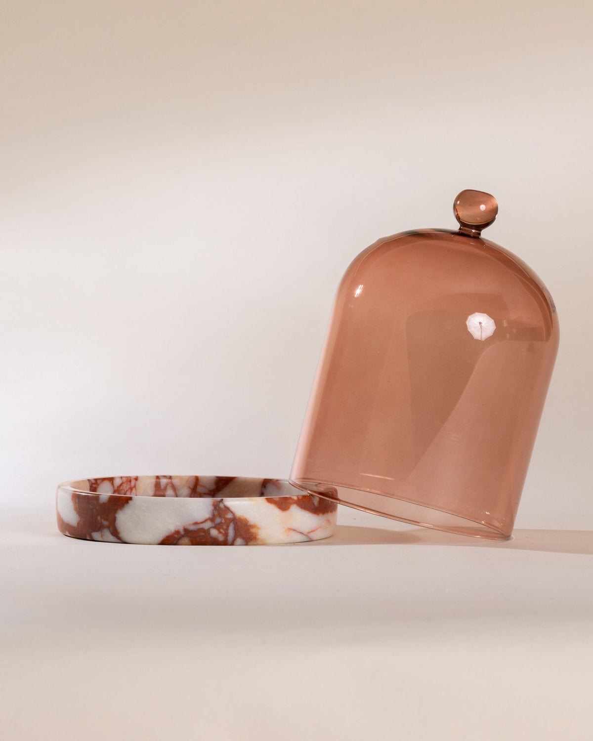 Brick Marble Cloche and Stone Set