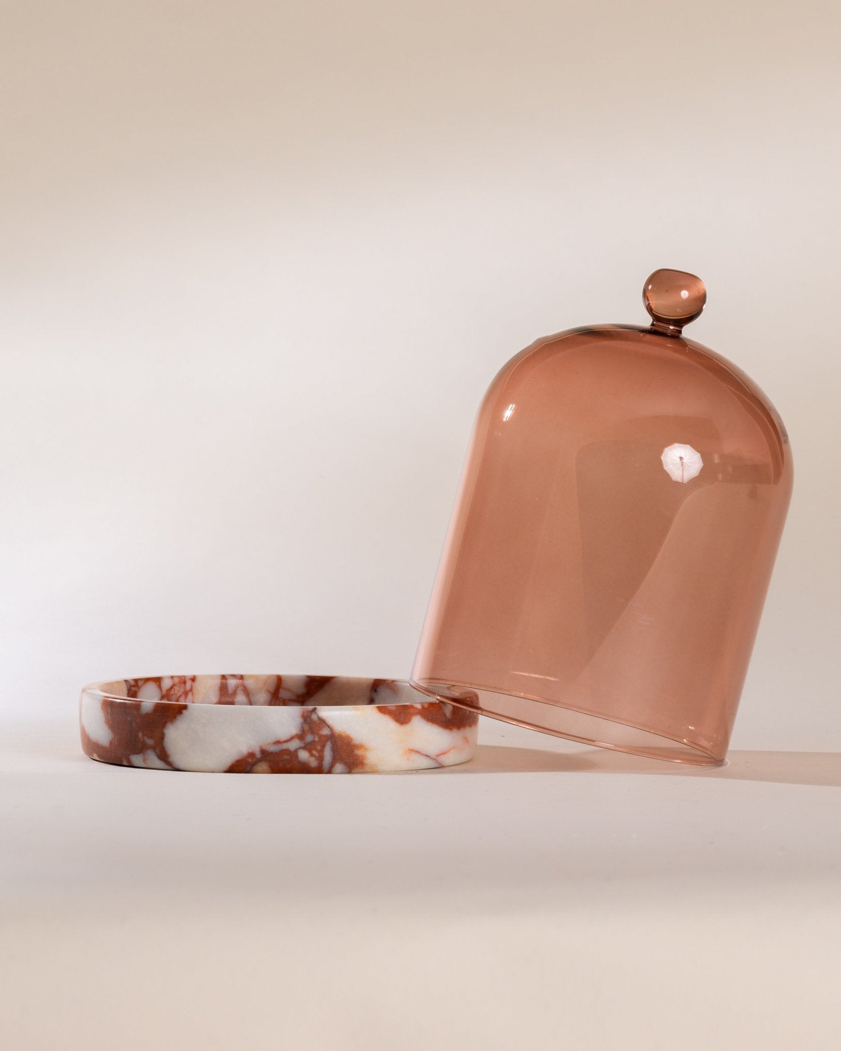 Brick Marble Cloche and Stone Set