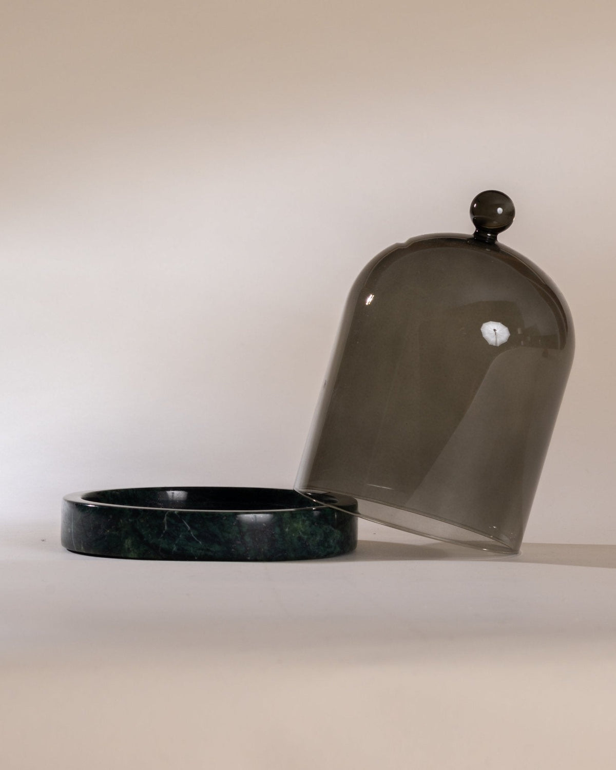 Moss Marble Cloche and Stone Set