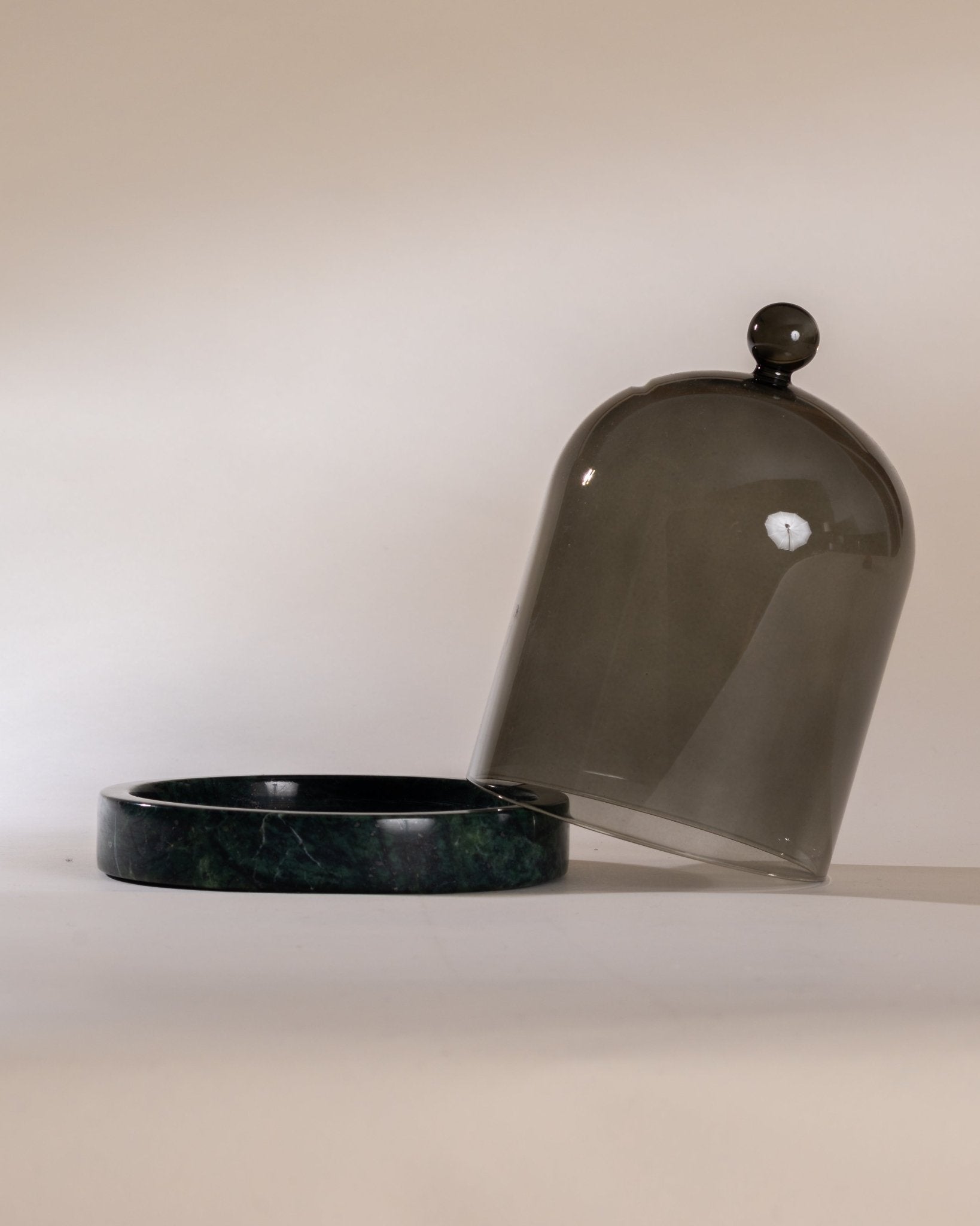 Moss Marble Cloche and Stone Set