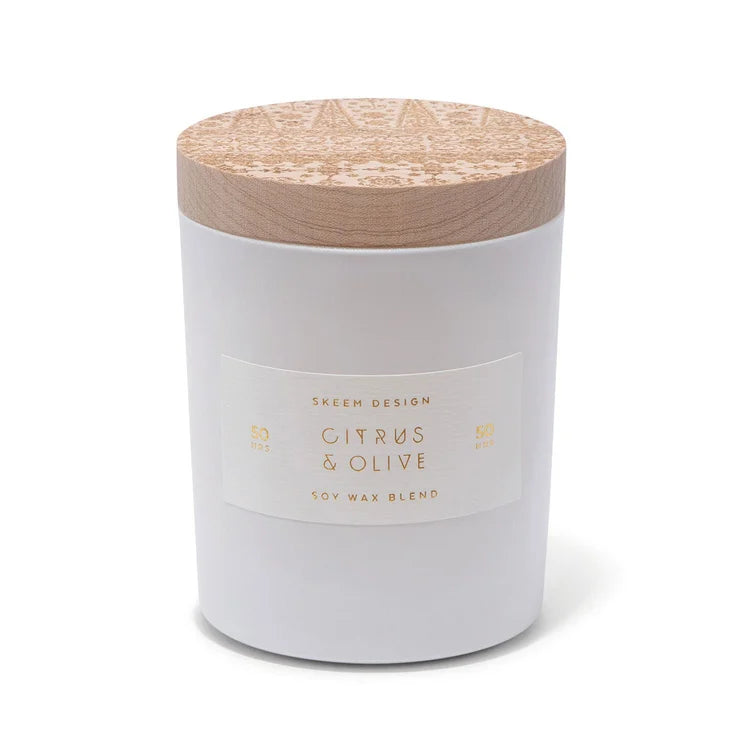 Print Block Candle, Citrus & Olive