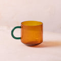 Niko Glass Mug & Saucer (Amber)