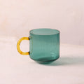 Niko Glass Mug & Saucer (Teal)