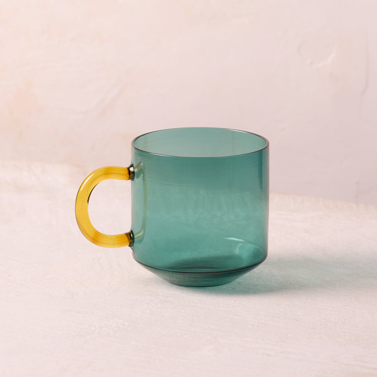 Niko Glass Mug & Saucer (Teal)