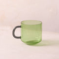 Niko Glass Mug & Saucer (Green)
