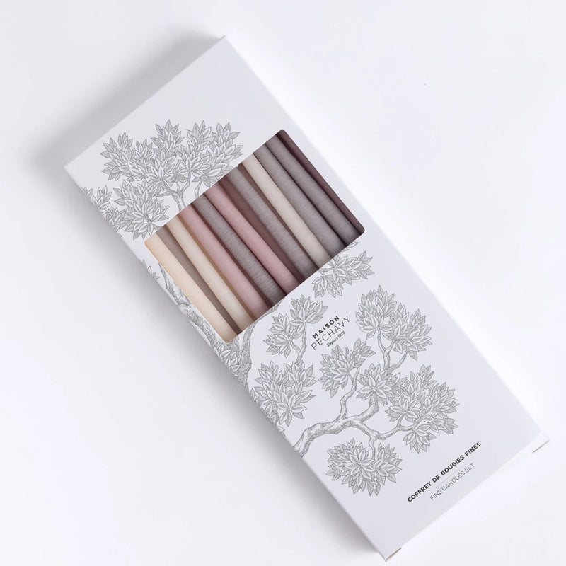 Coffret De Bougies Fines (Peonie)