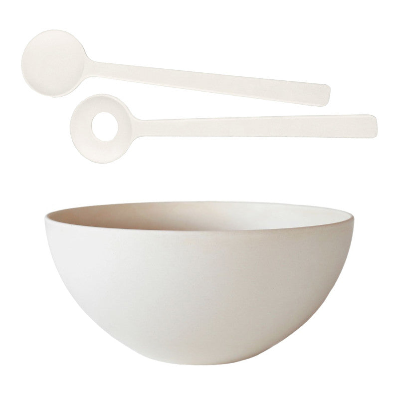 Cream Melamine Big Salad Bowl