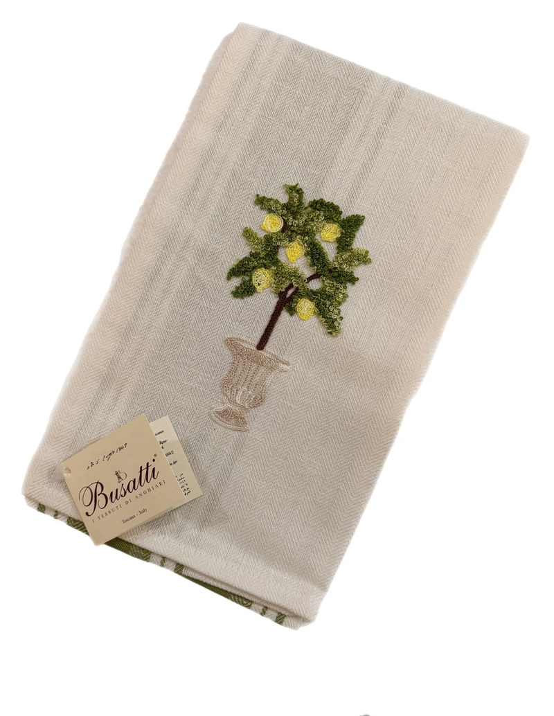 Bussatti Kitchen Towel (100% Linen Lemon Tree Kitchen Towel)
