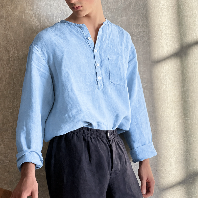 Ibiza Shirt - Linen Sky Blue (M/L)