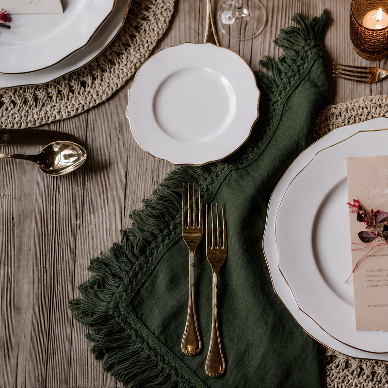 Napkin With King Fringe (Forest Green)